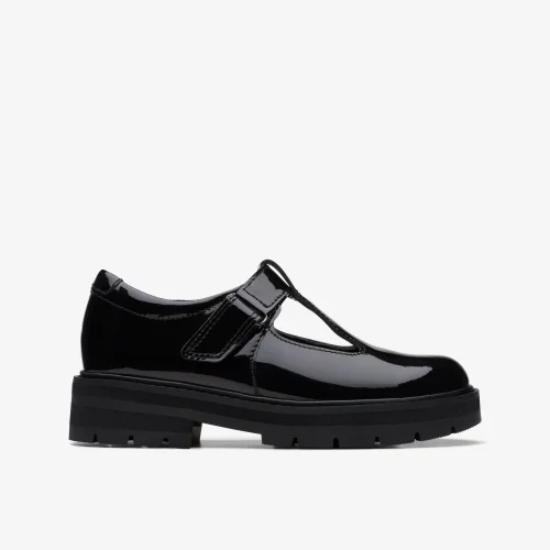 Clarks School Prague Brill Kid Black Patent Standard - 12.5 Infant Image 1