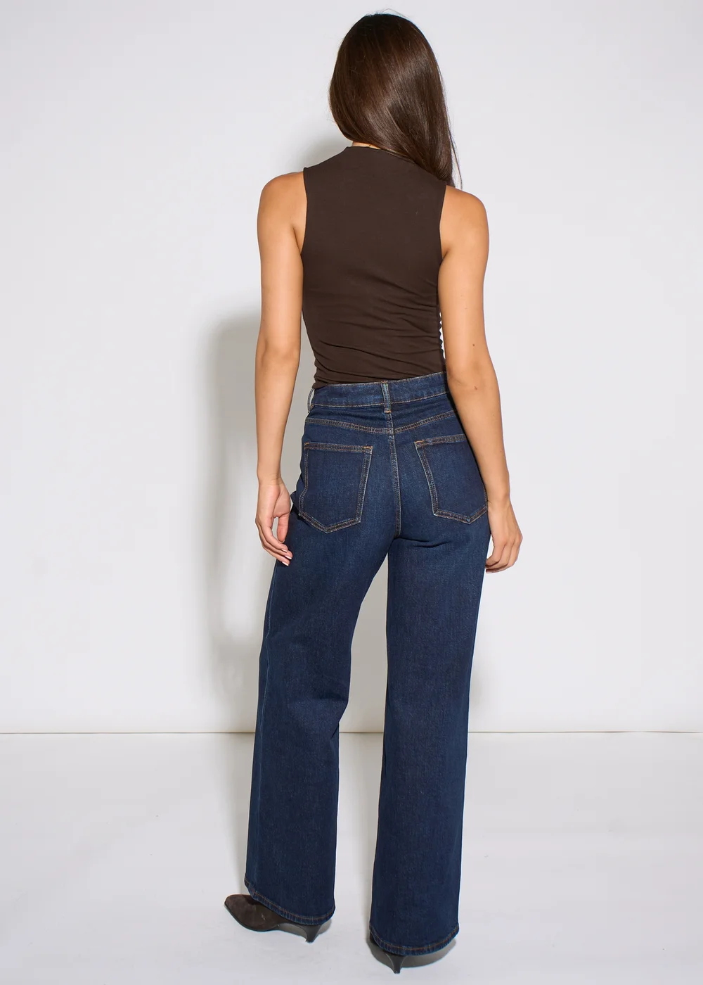 Gini London Indigo Mid Rise Wide Leg Jeans - 16 Image 2