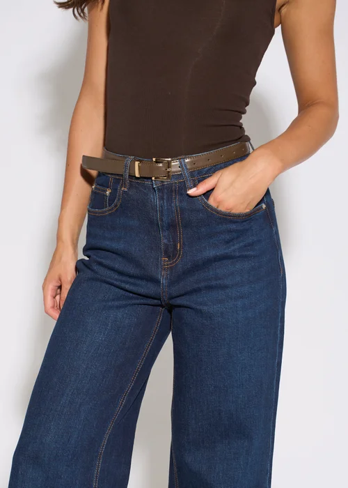 Gini London Indigo Mid Rise Wide Leg Jeans - 16 Image 3