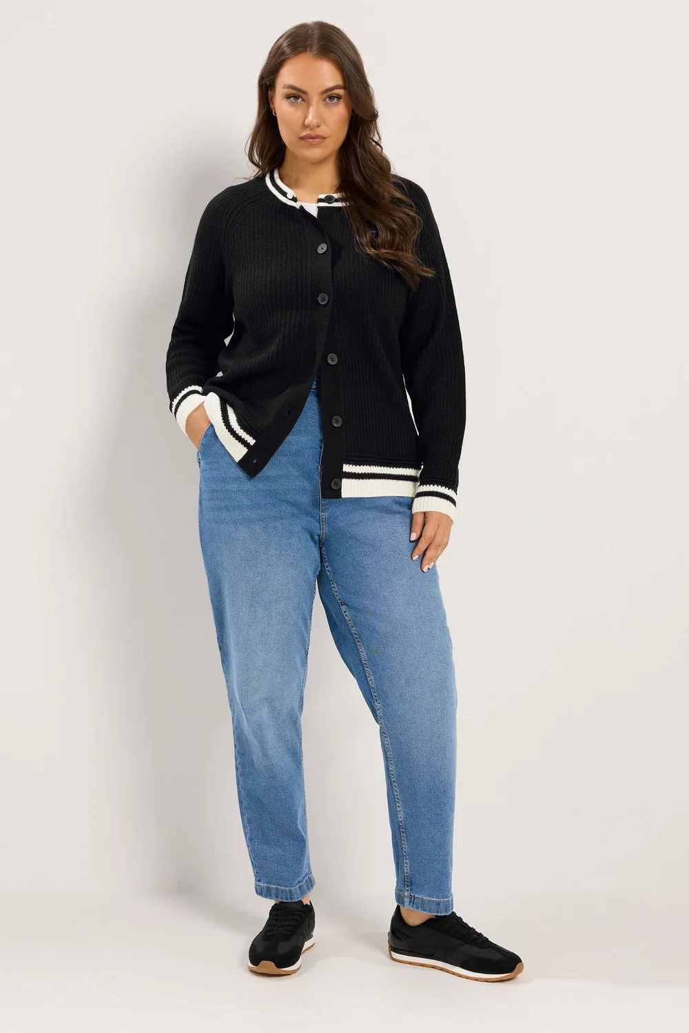 Yours Curve Black Long Sleeve Knitted Cardigan - 30-32 Image 4