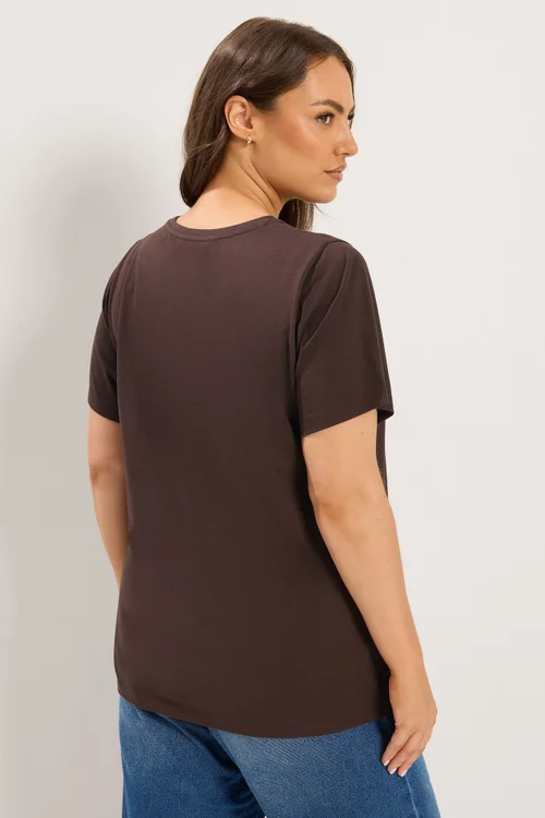 Yours Curve Chocolate Brown Zebra Foil T-Shirt - 14 Image 4