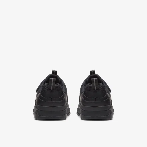 Clarks School Clowder Sprint Kid Black Leather Extra Wide - 7 Infants Image 5