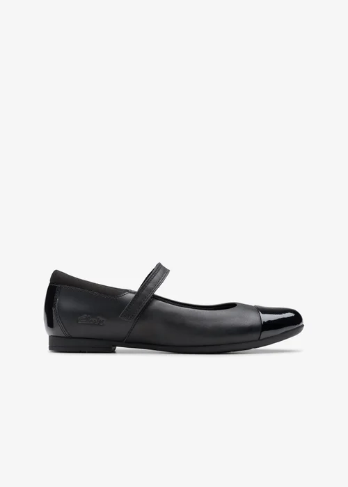 Clarks School Scala Gem Kid Black Leather Standard - 2.5 Infants Image 1