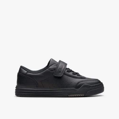Clarks School Boys Black Urban Bright Kid Leather Standard - 8.5 Infants Image 1