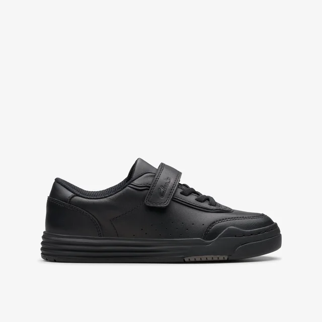 Clarks School Boys Black Urban Bright Kid Leather Standard