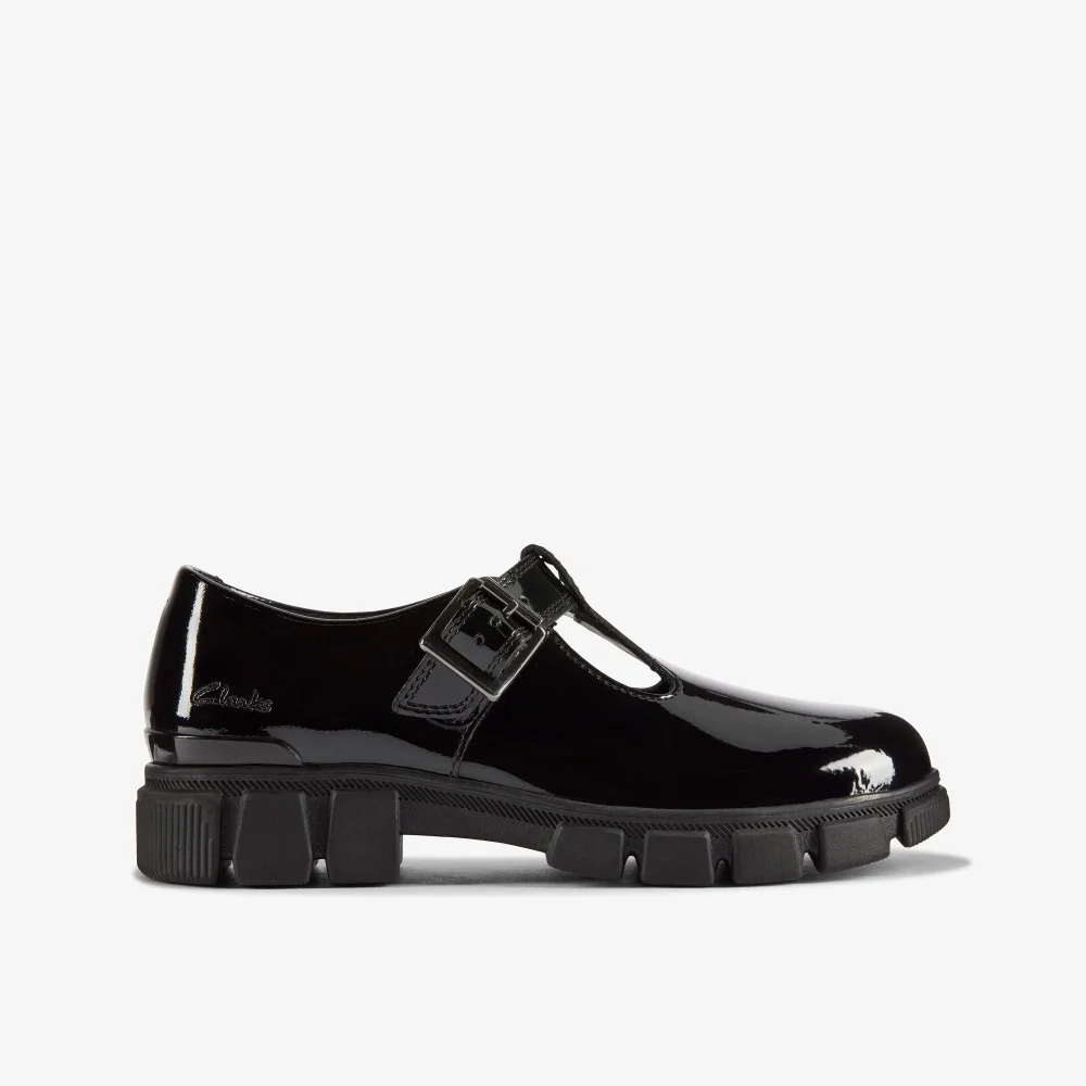 Clarks School Evyn Bar Kid Black Patent Wide - 10.5 Infant Image 1