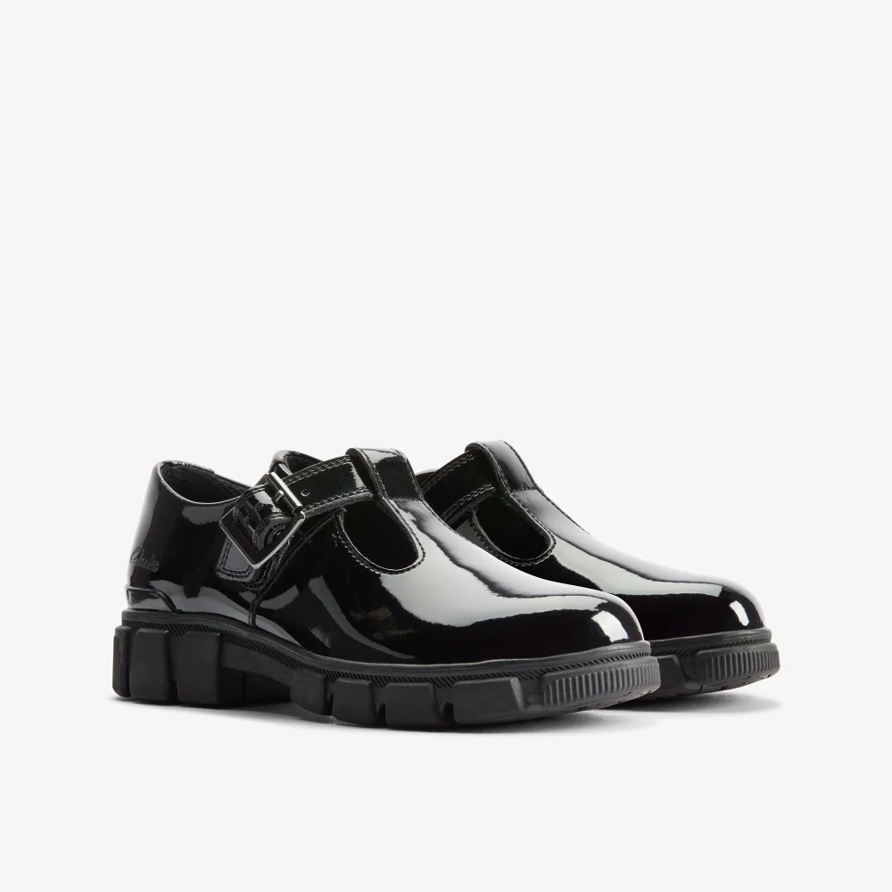 Clarks School Evyn Bar Kid Black Patent Wide - 10.5 Infant Image 4