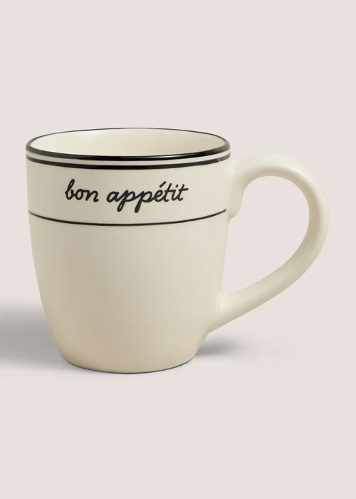 Black Ceramic Bon Appetit Mug Image 1