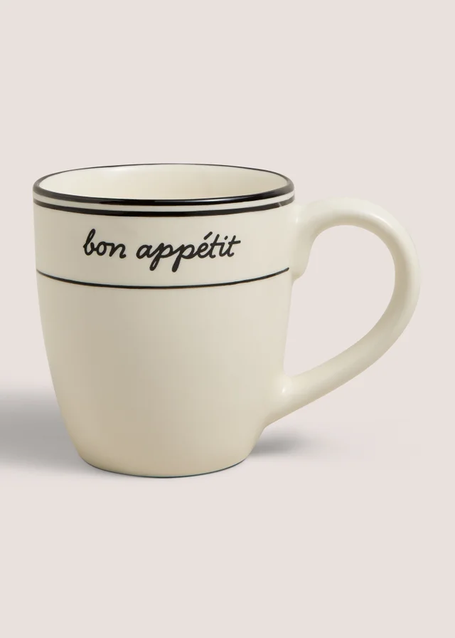 Black Ceramic Bon Appetit Mug