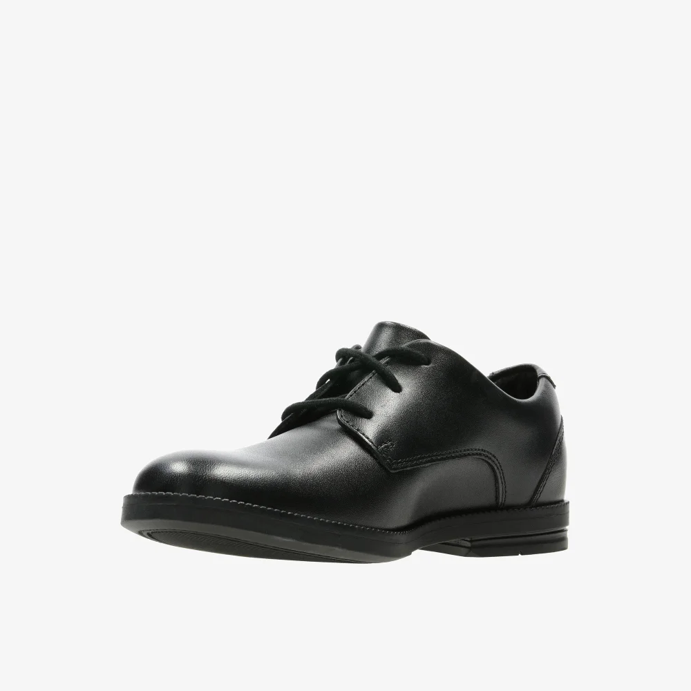 Clarks School Rufus Edge Kid Black Leather Standard - 13 Infants Image 4