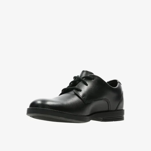 Clarks School Rufus Edge Kid Black Leather Standard - 13 Infants Image 4