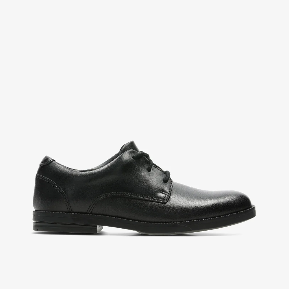 Clarks School Rufus Edge Kid Black Leather Standard - 13 Infants Image 1