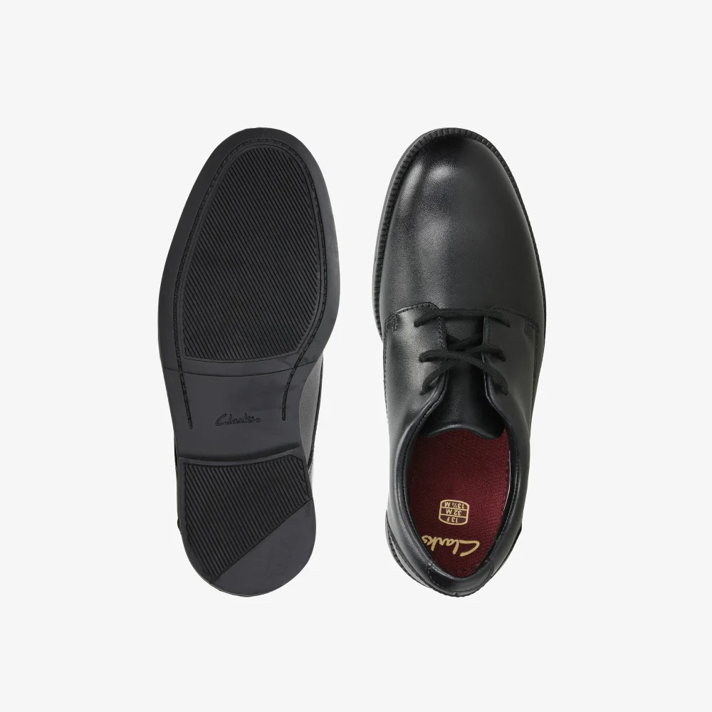 Clarks School Rufus Edge Kid Black Leather Standard - 13 Infants Image 6