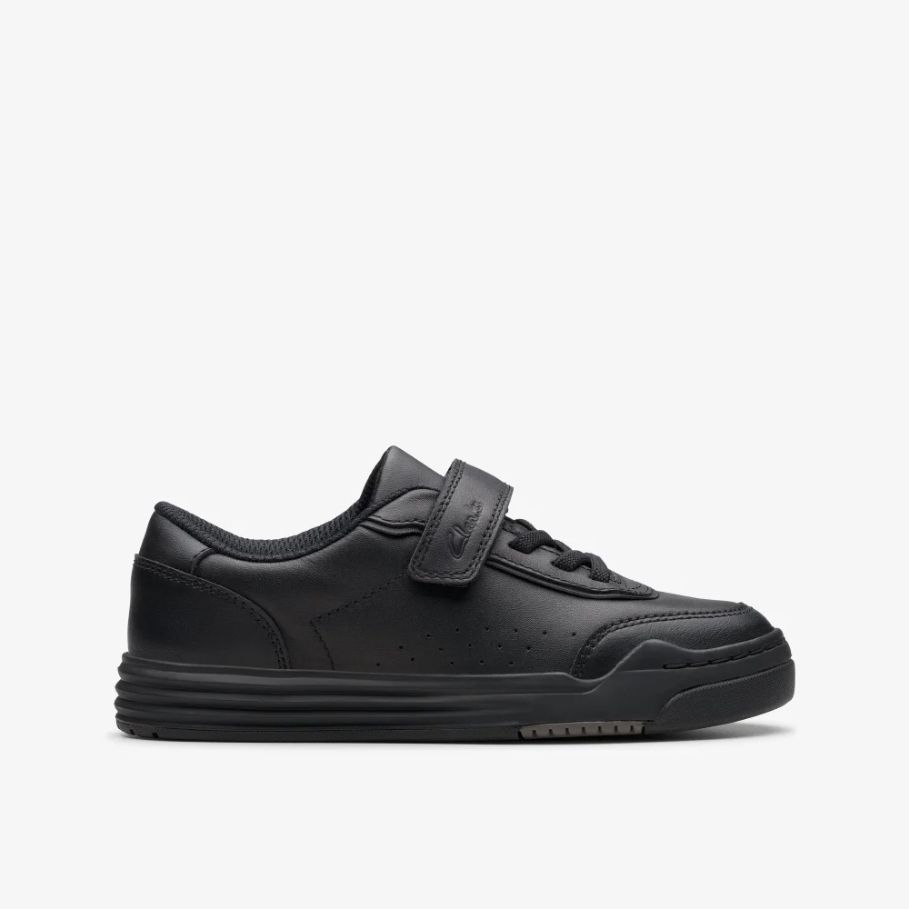 Clarks School Urban Bright Kid Black Leather Wide - 9 Infant Image 1