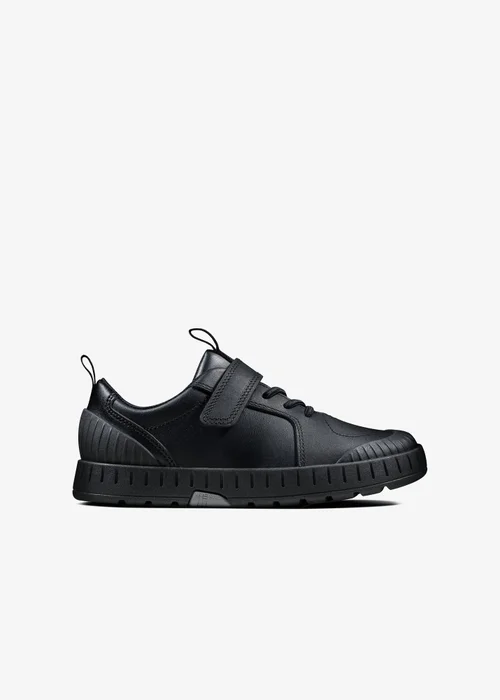 Clarks School Apollo Step Toddler Black Leather Wide - 7.5 Infants Image 1