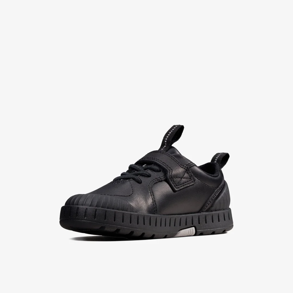 Clarks School Apollo Step Toddler Black Leather Wide - 7.5 Infants Image 4