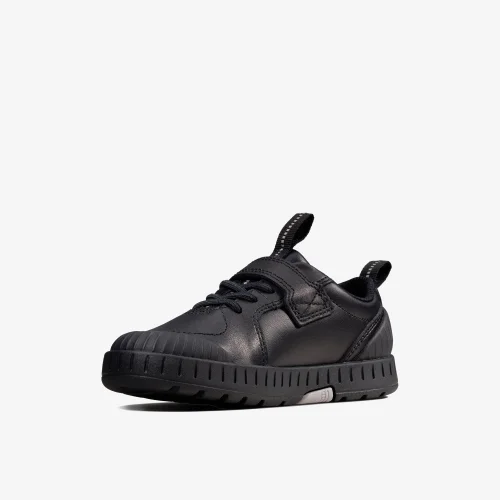 Clarks School Apollo Step Toddler Black Leather Wide - 7.5 Infants Image 4
