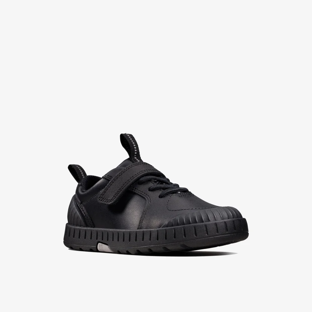 Clarks School Apollo Step Toddler Black Leather Wide - 7.5 Infants Image 3