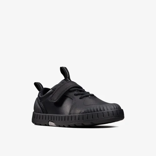 Clarks School Apollo Step Toddler Black Leather Wide - 7.5 Infants Image 3