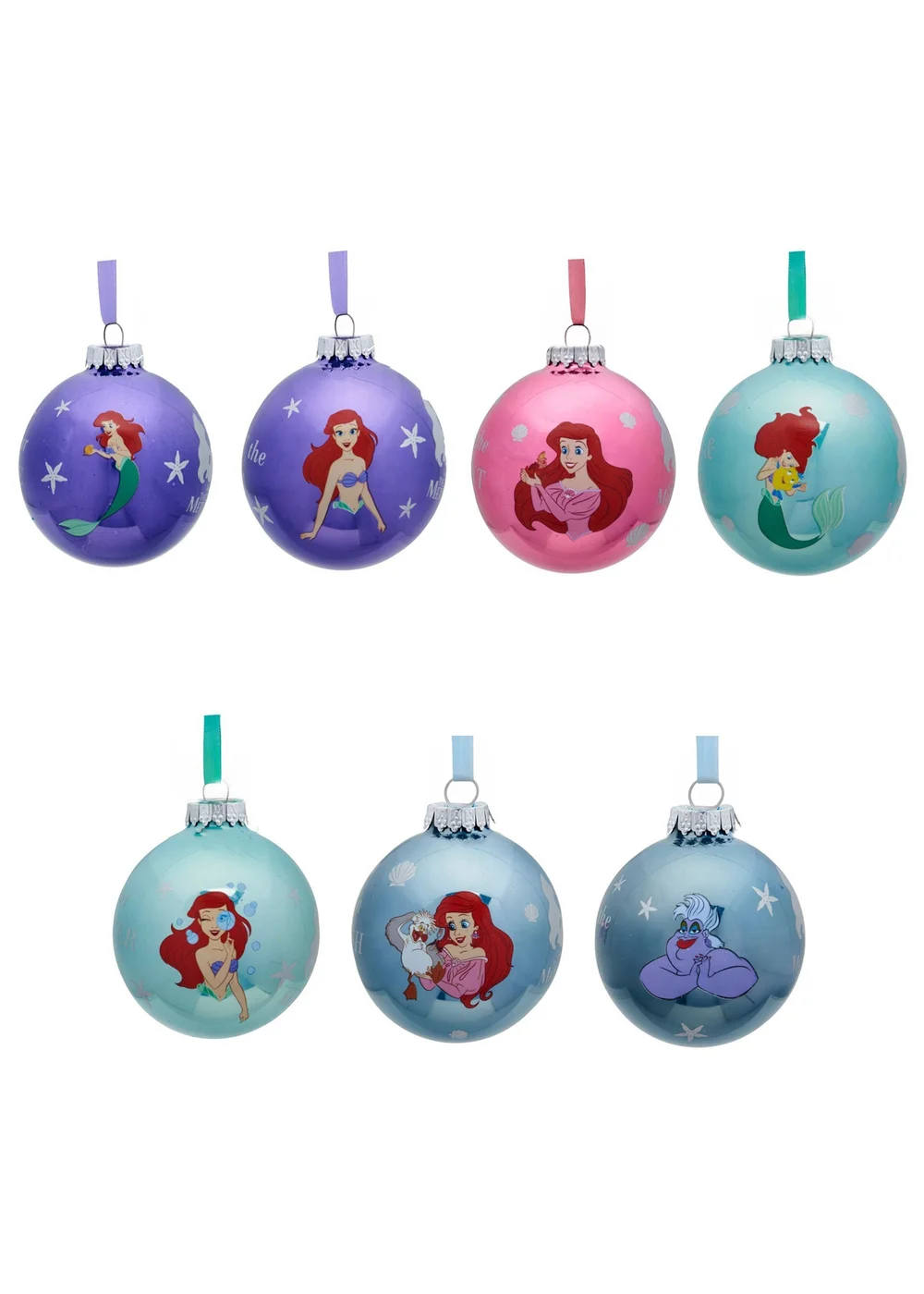 Disney The Little Mermaid Set of 7 Assorted Baubles - One Size Image 1