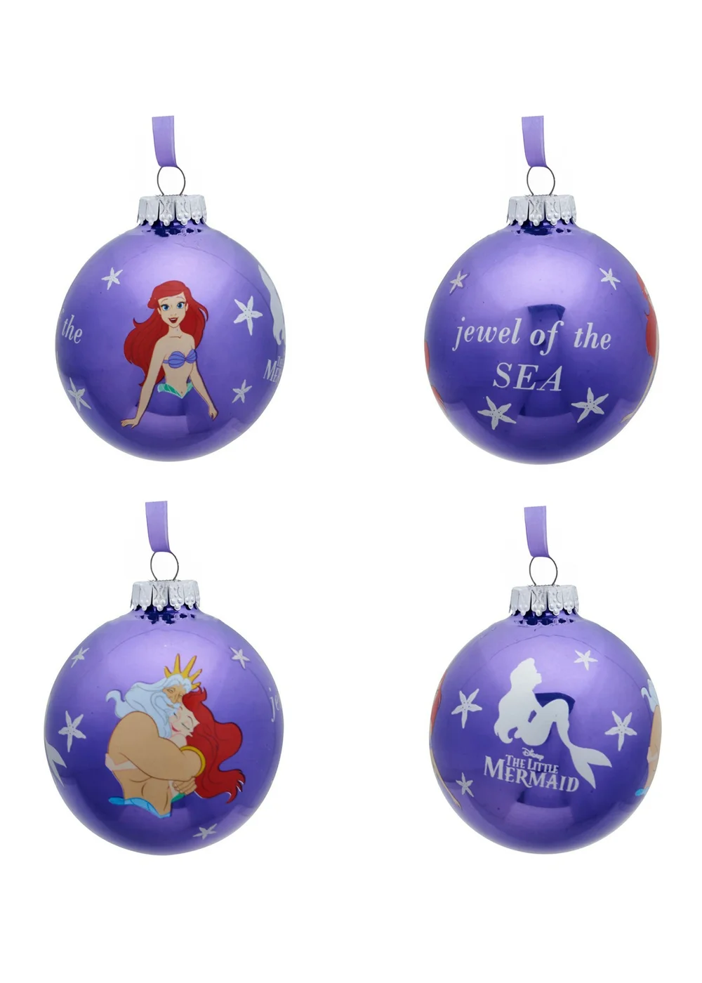 Disney The Little Mermaid Set of 7 Assorted Baubles - One Size Image 4
