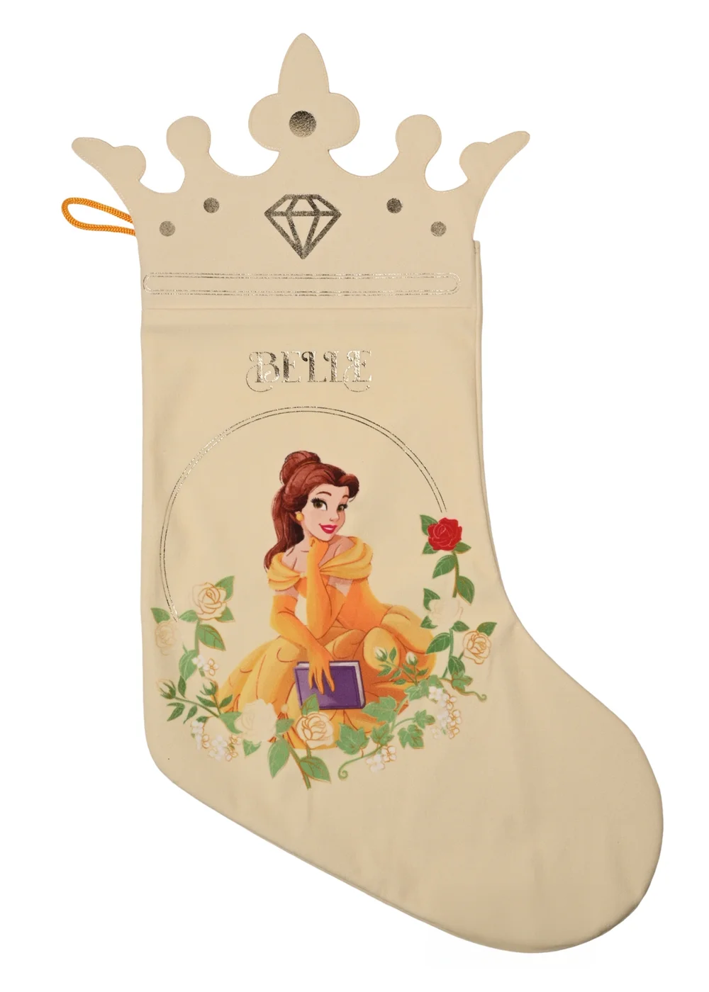 Disney Princess Belle Stocking in Cream - One Size Image 1