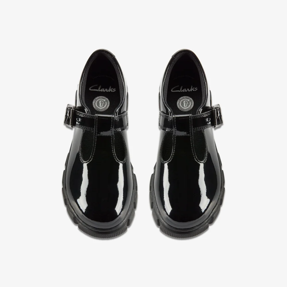 Clarks School Evyn Bar Kid Black Patent Standard - 11 Infant Image 6