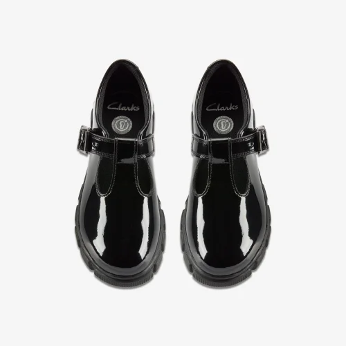 Clarks School Evyn Bar Kid Black Patent Standard - 11 Infant Image 6