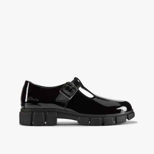Clarks School Evyn Bar Kid Black Patent Standard - 11 Infant Image 1
