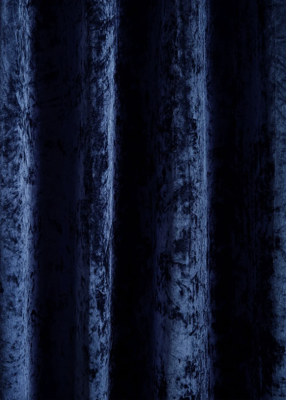 Catherine Lansfield Crushed Velvet Lined Eyelet Curtains Navy Blue - 46W X 90D (116x228cm) Image 3