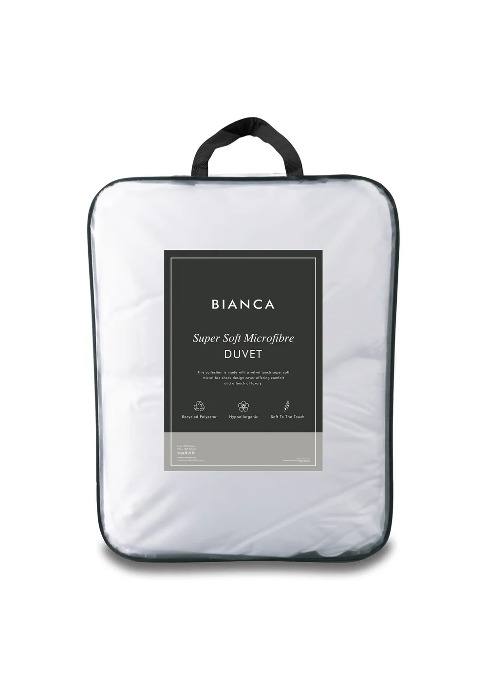 Bianca Fine Linens Super Soft Microfibre 4.5 tog Duvet White - Super king Image 3