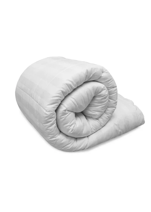 Bianca Fine Linens Premium 100% Cotton Stripe 4.5 tog Duvet White - King Image 2