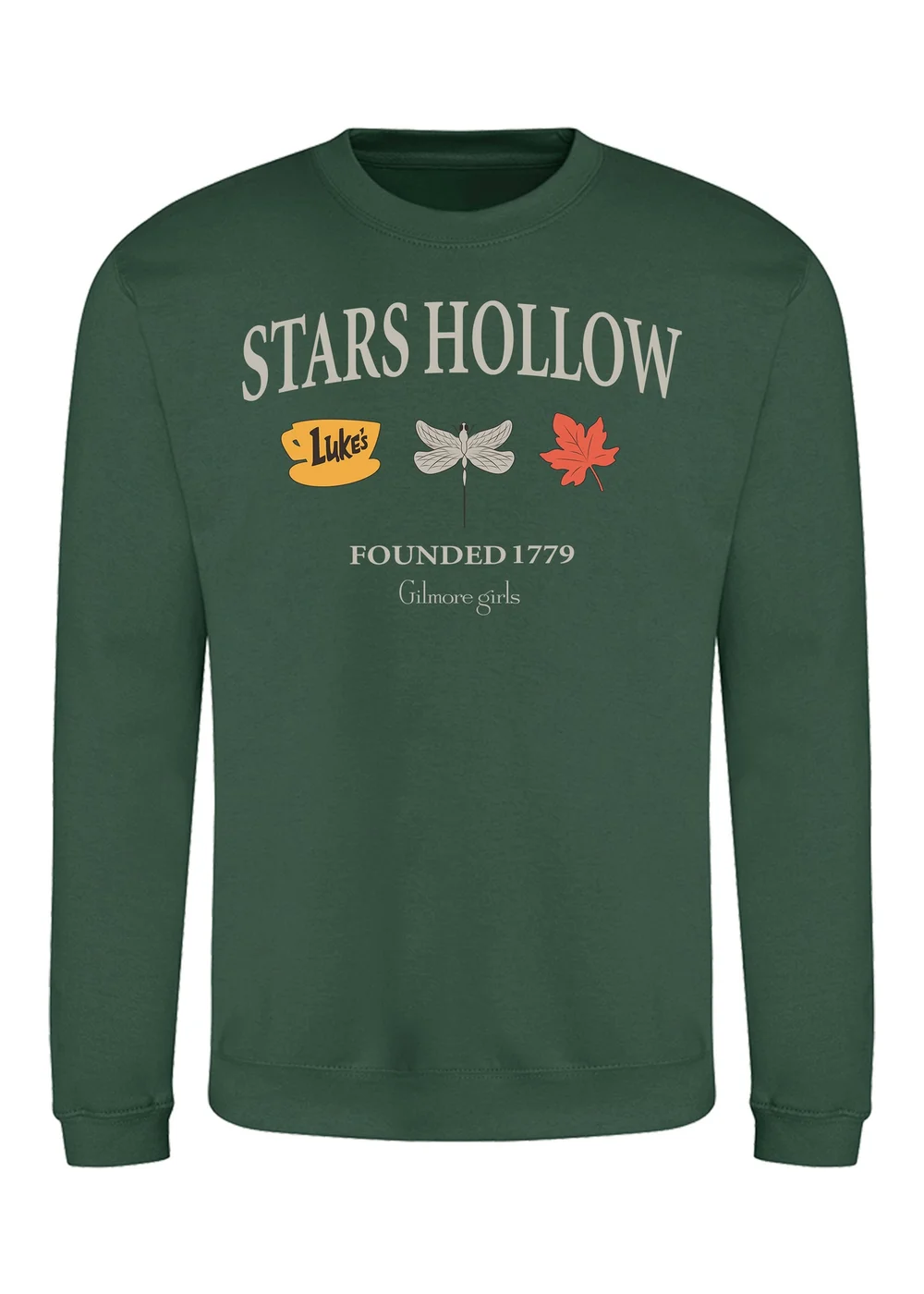 Spiral Galaxy Gilmore Girls Autumn Stars Hollow Green Graphic Sweatshirt - 3XL Image 1