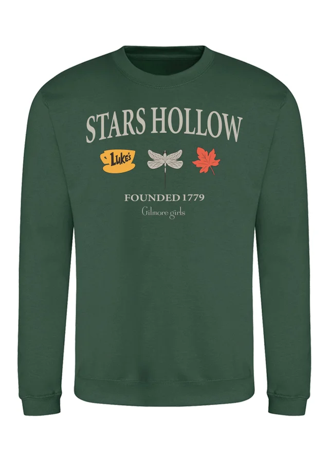 Spiral Galaxy Gilmore Girls Autumn Stars Hollow Green Graphic Sweatshirt