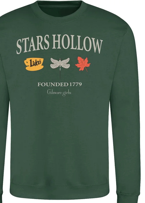 Spiral Galaxy Gilmore Girls Autumn Stars Hollow Green Graphic Sweatshirt - 3XL Image 2