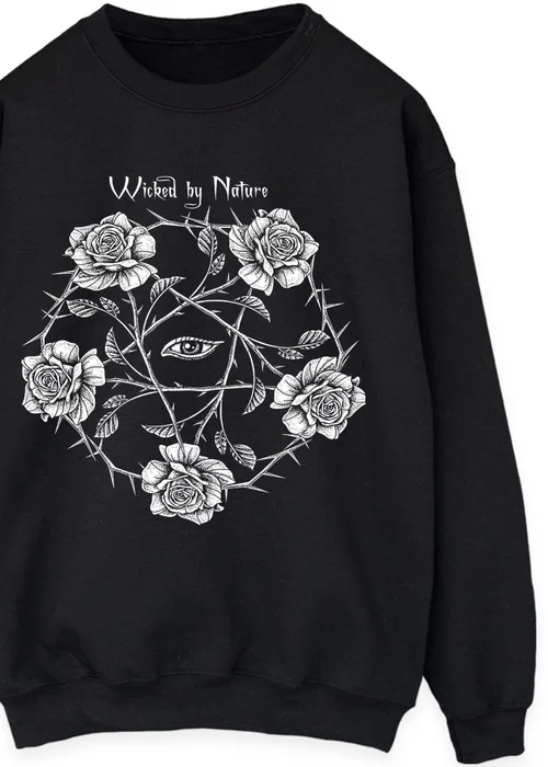 Spiral Galaxy Halloween Wicked By Nature Black Graphic Sweatshirt - M Image 2