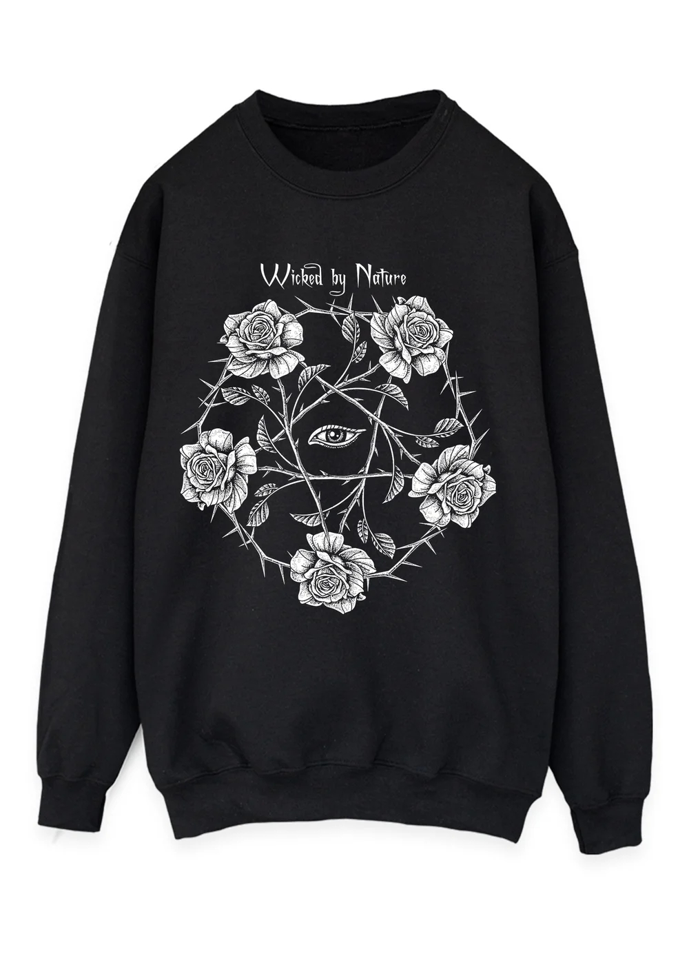 Spiral Galaxy Halloween Wicked By Nature Black Graphic Sweatshirt - M Image 1