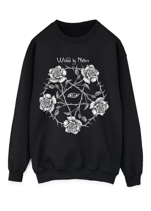 Spiral Galaxy Halloween Wicked By Nature Black Graphic Sweatshirt - M Image 1