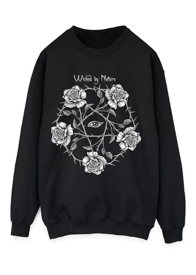 Spiral Galaxy Halloween Wicked By Nature Black Graphic Sweatshirt