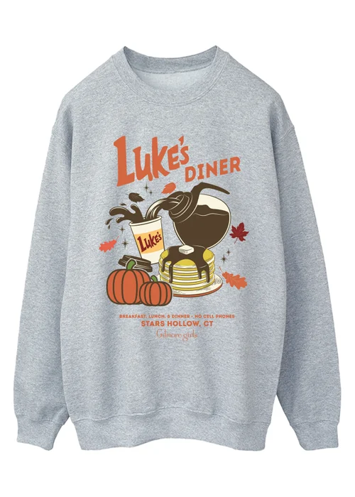 Spiral Galaxy Gilmore Girls Luke's Diner Autumn Grey Graphic Sweatshirt - L Image 1