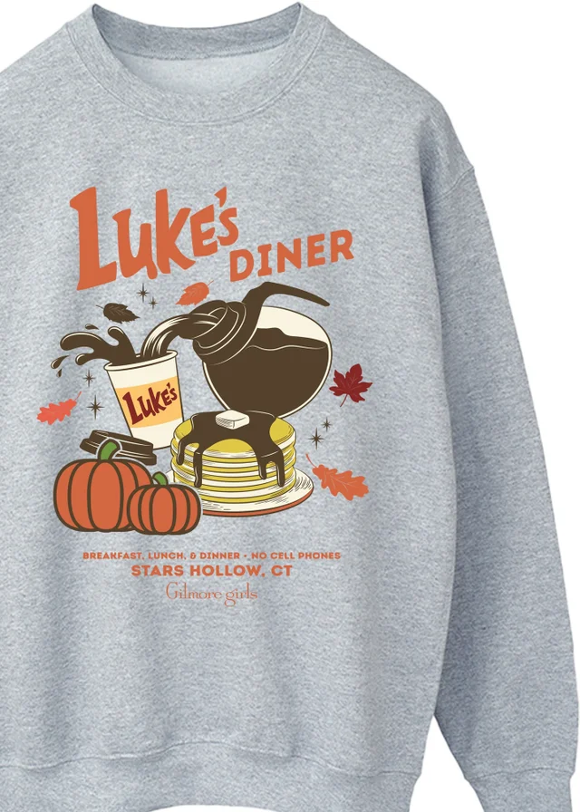 Spiral Galaxy Gilmore Girls Luke's Diner Autumn Grey Graphic Sweatshirt