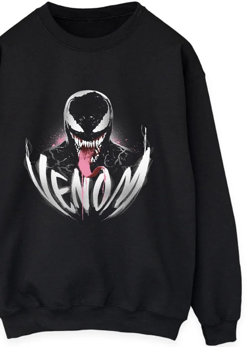 Spiral Galaxy Marvel Venom Smile Halloween Black Graphic Sweatshirt - 3XL Image 2