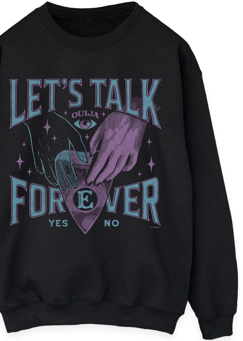 Spiral Galaxy Oujia Let's Talk Halloween Black Graphic Sweatshirt - S Image 2