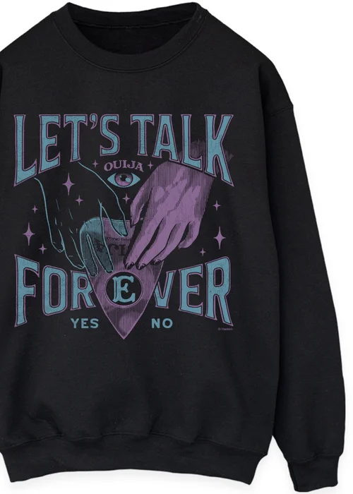 Spiral Galaxy Oujia Let's Talk Halloween Black Graphic Sweatshirt - S Image 2