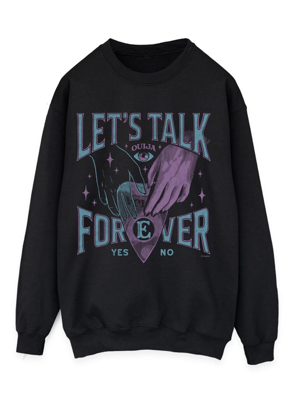 Spiral Galaxy Oujia Let's Talk Halloween Black Graphic Sweatshirt - S Image 1