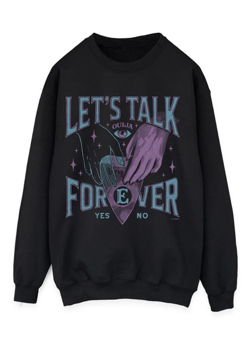 Spiral Galaxy Oujia Let's Talk Halloween Black Graphic Sweatshirt - S Image 1