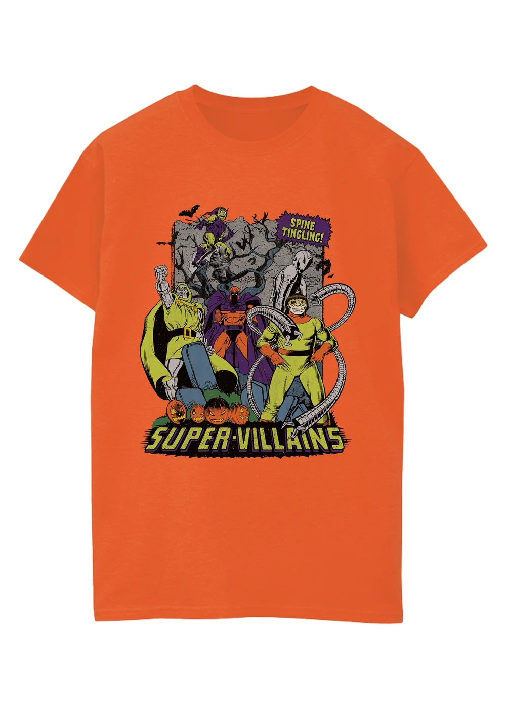 Spiral Galaxy Marvel Super Villains Halloween Orange Graphic T-Shirt - 5XL Image 1