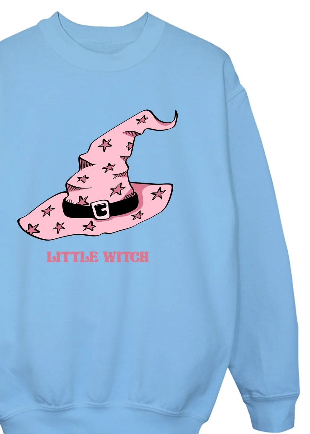 Ada & Ted Halloween Little Witch Girls Baby Blue Graphic Sweatshirt (3-13 Years) - 3-4 Yrs Image 2