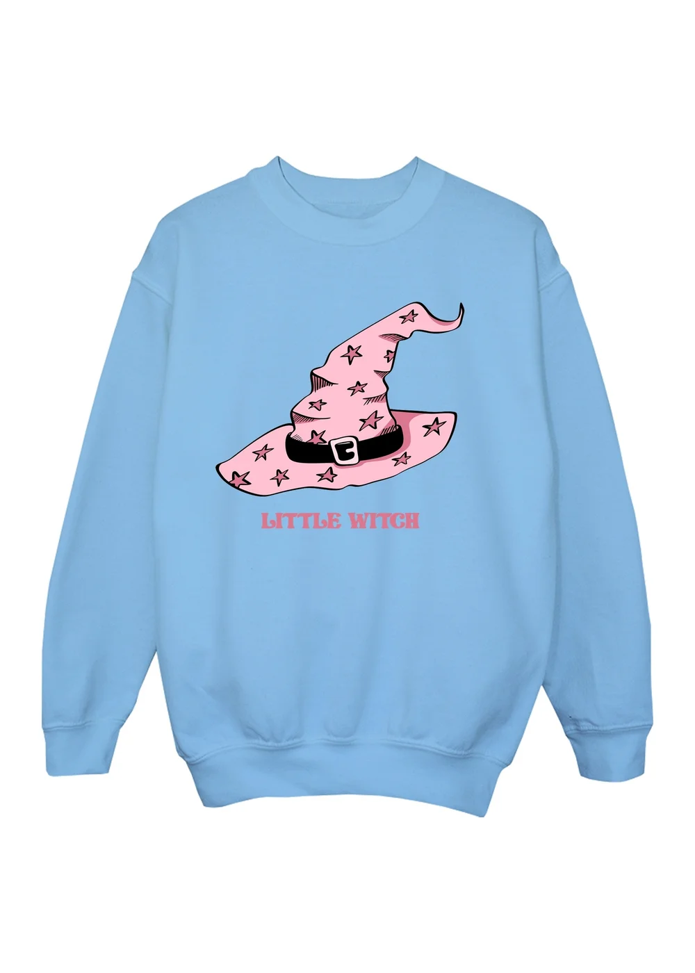 Ada & Ted Halloween Little Witch Girls Baby Blue Graphic Sweatshirt (3-13 Years) - 3-4 Yrs Image 1
