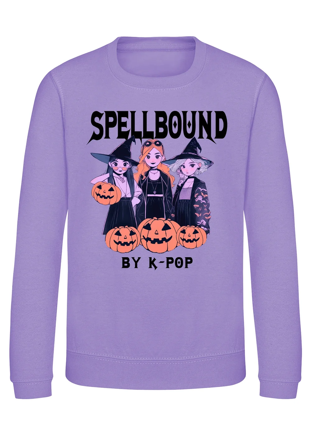 Ada & Ted Halloween K-Pop Spellbound Girls Lavender Graphic Sweatshirt (3-13 Years) - 9-11 Yrs Image 1